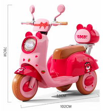 Load image into Gallery viewer, Kids Ride-on Cute Pet Style Electric Motorcycle - Tricycle with Music and Lights Age 3-6