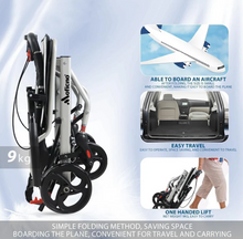 Load image into Gallery viewer, Ultralight Transport Wheelchair, Folding Portable Boarding Travelling with Hand Brake-For Adults & Seniors