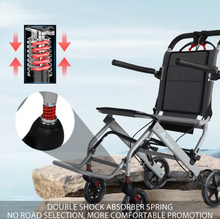 Load image into Gallery viewer, Ultralight Transport Wheelchair, Folding Portable Boarding Travelling with Hand Brake-For Adults & Seniors