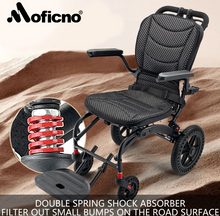 Load image into Gallery viewer, Moficno Ultra Lightly Folding Manual Travel Wheelchair for Disabled and Elderly-with telescopic handle carry on a Air plane