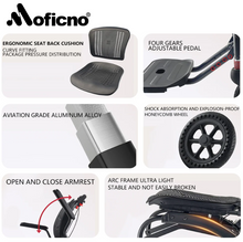 Load image into Gallery viewer, Moficno Ultra Lightly Folding Manual Travel Wheelchair for Disabled and Elderly-with telescopic handle carry on a Air plane
