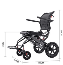 Load image into Gallery viewer, Ultra Lightly Folding Manual Travel Wheelchair for Disabled and Elderly with Telescopic Handle