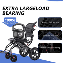 Load image into Gallery viewer, Ultra Lightly Folding Manual Travel Wheelchair for Disabled and Elderly with Telescopic Handle