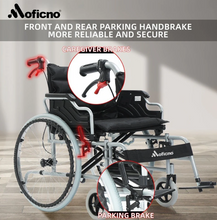 Load image into Gallery viewer, Moficno 56CM Wide Foldable Lightweight Wheelchair for Adult 300lbs Heavy-Duty Folding Transport Self-Propelled