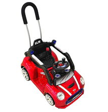 Load image into Gallery viewer, Kids Ride-On Push Car, Mini Cooper Style Parent Handle, Steering Wheel 6V battery operated 2-4 years