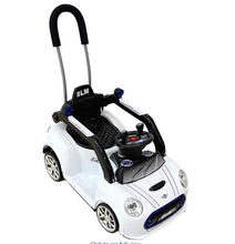 Load image into Gallery viewer, Kids Ride-On Push Car, Mini Cooper Style Parent Handle, Steering Wheel 6V battery operated 2-4 years