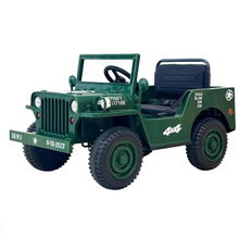 Load image into Gallery viewer, Kids Military Style Electric Jeep 4x4 Ride-On – 12V with Shovel