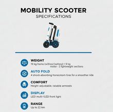 Load image into Gallery viewer, Mojo-Lit Auto-Folding Mobility Scooter– Smart, Compact, Effortless