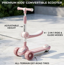 Load image into Gallery viewer, Kids’ Adventure Manual Scooter 2-in-1 Age 2-12 Years