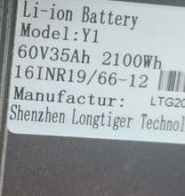 Load image into Gallery viewer, Windhorse Y1 E-Bike Battery 60V 35Ah Lithium