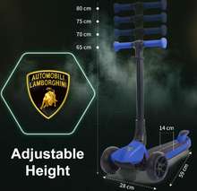 Load image into Gallery viewer, Lamborghini Kids Scooter for Ages 3-7, 3 Wheel Scooter with Light Up Wheels and LED Tray, Adjustable Height