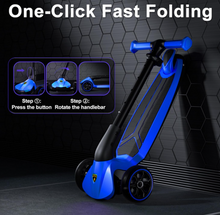 Load image into Gallery viewer, Lamborghini Kids Scooter for Ages 3-7, 3 Wheel Scooter with Light Up Wheels and LED Tray, Adjustable Height