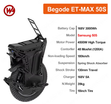 Load image into Gallery viewer, Begode ET Max 168V 3000Wh 4000W Electric Unicycle