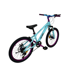Load image into Gallery viewer, 22-Inch Mountain Bike | 21-Speed | Disc Brakes | Turquoise Blue V-TBC22 Age 9-16 Years