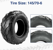 Load image into Gallery viewer, ATV, Go Kart Mini Bike Tires 145/70-6 Tubeless , 4PR, Combo pack 2 Tires