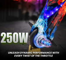 Load image into Gallery viewer, Kids 360 drift electric scooter With Colorful lights sound fun 03 speed modes 36V 3.4Ah