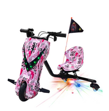 Load image into Gallery viewer, Kids 360 drift electric scooter With Colorful lights sound fun 03 speed modes 36V 3.4Ah