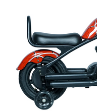 Load image into Gallery viewer, Kids Harley Style Electric Scooter With Training wheels– 180W Motor, 24V 5.2Ah 25Kmh Speed, 10–12KM Range, Age 3-10