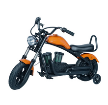 Load image into Gallery viewer, Kids Harley Style Electric Scooter With Training wheels– 180W Motor, 24V 5.2Ah 25Kmh Speed, 10–12KM Range, Age 3-10