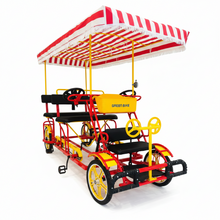 Load image into Gallery viewer, Quadricycle 4-Seater Canopy Bike for Leisure & Events Rentals with 4 Tyres