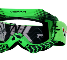 Load image into Gallery viewer, VEMAR Kid’s Protective On/Off-Road Dirt Bike Goggles – Green