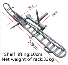 Load image into Gallery viewer, Heavy Duty Motorcycle Hitch Carrier with 500 lbs Capacity