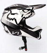 Load image into Gallery viewer, FOX Racing V1 Supreme Motocross Off Road Dirt Bike Motorcycle Helmet Black & White