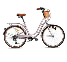 Load image into Gallery viewer, Mogoo Florida Vintage 6 Speed City Bike With Front Basket, 24"-26" Age 12 Years+ Unisex