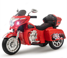 Load image into Gallery viewer, Harley-Style Tri Glide Kids Ride-On Motorcycle with 3 Wheels and Hand Throttle Age 3-6