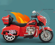 Load image into Gallery viewer, Harley-Style Tri Glide Kids Ride-On Motorcycle with 3 Wheels and Hand Throttle Age 3-6