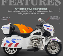 Load image into Gallery viewer, Harley-Style Tri Glide Kids Ride-On Motorcycle with 3 Wheels and Hand Throttle Age 3-6
