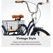 Load image into Gallery viewer, Mogoo Hauler Adult Tricycle – 24 Inch Utility Cargo Trike