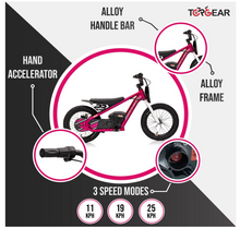 Load image into Gallery viewer, Top Gear TG75 Dirt Rocket electric-powered dirt bike with authentic motocross geometry For kids 6-12 Years