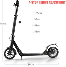 Load image into Gallery viewer, Deluxe Kick Scooter with 2 Big Wheels for Kids Teens Small Adults