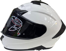 Load image into Gallery viewer, Full Face Motorcycle Helmet, White and Black, DOT Approved