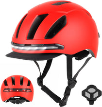 Load image into Gallery viewer, Smart Bicycle Helmet with Front Rear LED Light Detachable Visor and Lining for Adults Unisex