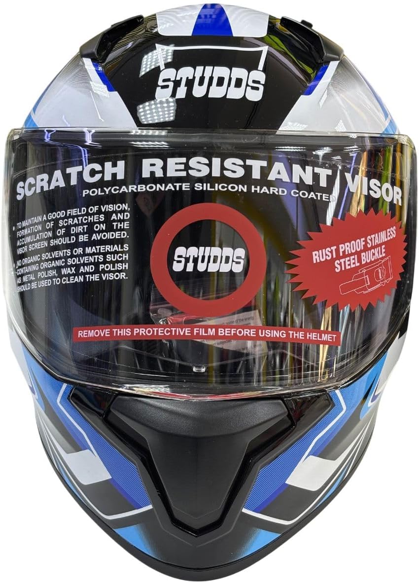 Studds Thunder Full Face Motorcycle Helmet, Racing Design – E