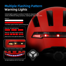 Load image into Gallery viewer, Smart Bicycle Helmet with Front Rear LED Light Detachable Visor and Lining for Adults Unisex