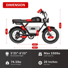 Load image into Gallery viewer, Wind horse D5 Electric Bike 48V 21Ah 1000W Fat Tyre 70Km Range - E-Scooter UAE Hub