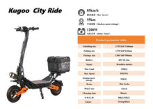 Load image into Gallery viewer, Kugoo City Ride E Scooter 48V 18.2Ah 1200W