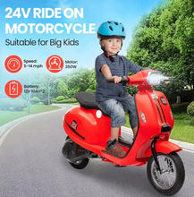 Load image into Gallery viewer, Kids Rideon 24V Vespa Bike XXL Electric Scooty 350W Age 5-10