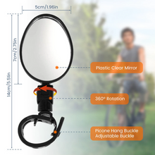 Load image into Gallery viewer, 2pcs Scooter Rearview Mirror Handlebar Rear View Mirrors Bike Mirror for EScooter
