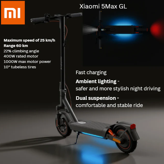 Xiaomi 5 Max GL E-Scooter: Dubai’s Next-Level Urban Ride