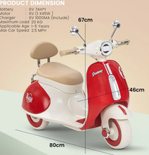 Load image into Gallery viewer, Vintage Vespa Electric Scooty with Light &amp; Music Age 1-3 years
