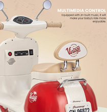 Load image into Gallery viewer, Vintage Vespa Electric Scooty with Light &amp; Music Age 1-3 years
