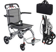 Load image into Gallery viewer, Ultralight Transport Wheelchair, Folding Portable Boarding Travelling with Hand Brake-For Adults &amp; Seniors

