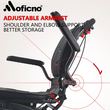 Load image into Gallery viewer, Moficno Ultra Lightly Folding Manual Travel Wheelchair for Disabled and Elderly-with telescopic handle carry on a Air plane
