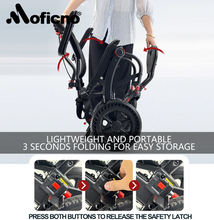 Load image into Gallery viewer, Moficno Ultra Lightly Folding Manual Travel Wheelchair for Disabled and Elderly-with telescopic handle carry on a Air plane

