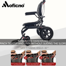 Load image into Gallery viewer, Moficno Ultra Lightly Folding Manual Travel Wheelchair for Disabled and Elderly-with telescopic handle carry on a Air plane

