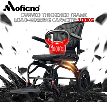 Load image into Gallery viewer, Moficno Ultra Lightly Folding Manual Travel Wheelchair for Disabled and Elderly-with telescopic handle carry on a Air plane
